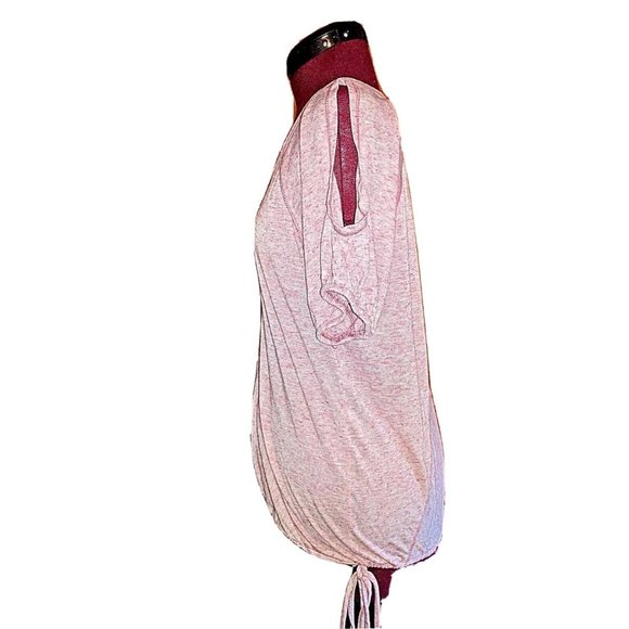 EyeLash Couture Womens Top Size Medium Pink Knit Cold Shoulder Bottom Tie - Picture 4 of 5